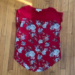 Red floral top